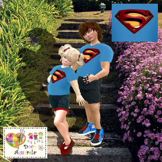 {**}DOCE AQUARELA{**}Outfit mesh Superman Girl