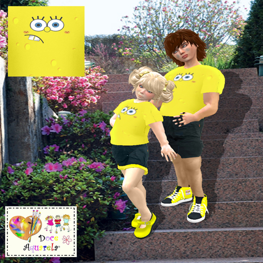 {**}DOCE AQUARELA{**}Outfit mesh Bob Esponja Boy
