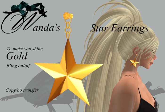 Wanda's Star Earrings - Gold * Bling on/off