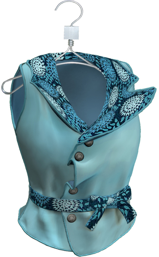 "Silk Blue Vest" Lady Mor 