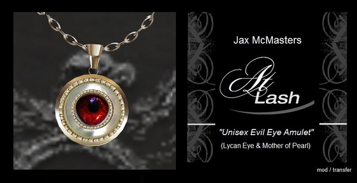 ATLASH - Evil LYCAN Eye Protective Amulet UNISEX Necklace - Gold, DIAMOND & Mother of Pearl