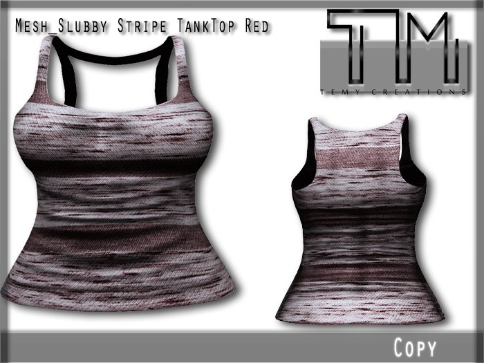 [TM] Mesh_Slubby Stripe TankTop Red