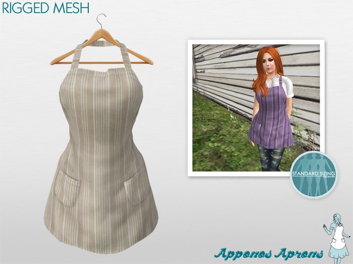 Apponos Aprons: Butler Stripes: Wheat