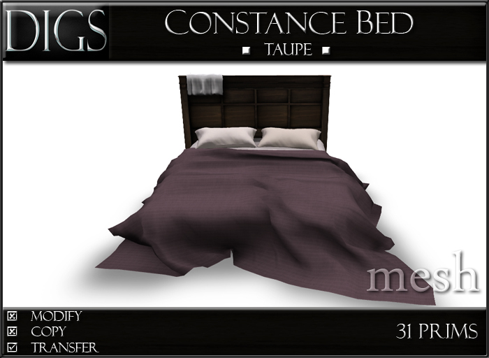 DIGS - Constance Bed - Taupe - Cuddle Version [MESH]