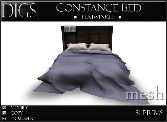 DIGS - Constance Bed - Periwinkle - Cuddle Version [MESH]