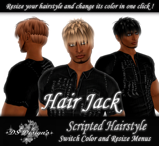** DS Design's ** SCRIPTED HAIR - JACK - ALL SHADES PACK
