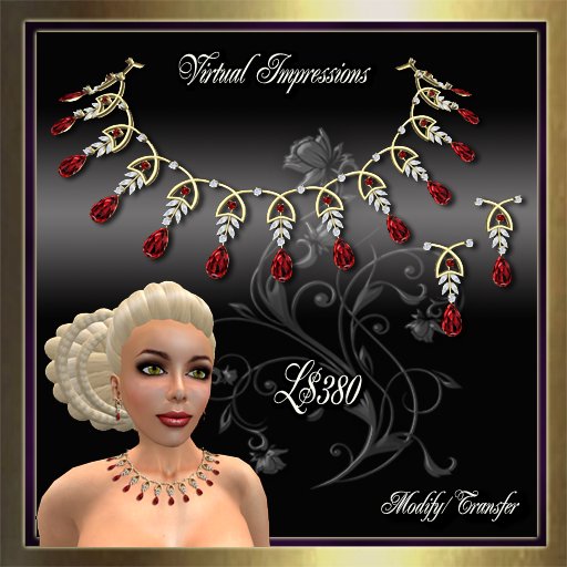 Avril Jewelry Set in Ruby & Diamonds