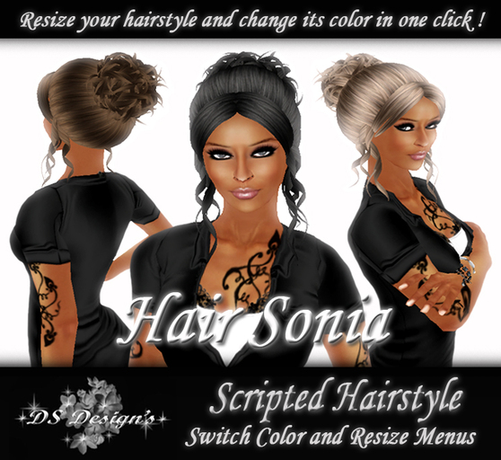 ** DS Design's ** SCRIPTED HAIR - SONIA - ALL SHADES PACK