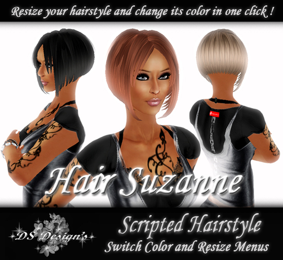 Second Life Marketplace ** DS Design's ** SCRIPTED HAIR SUZANNE ALL SHADES PACK