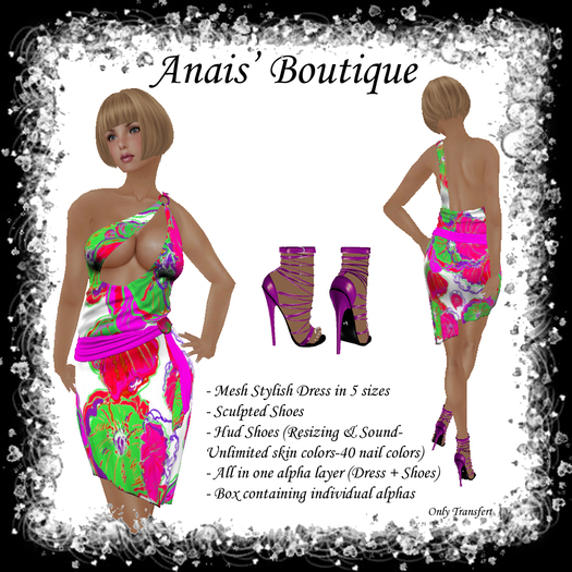 Anais' Mesh Stylish Dress Pink