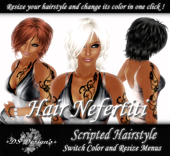 ** DS Design's ** SCRIPTED HAIR - NEFERTITI - ALL SHADES PACK
