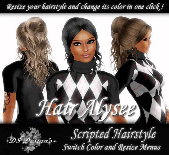 ** DS Design's ** SCRIPTED HAIR - ALYSEE - ALL SHADES PACK