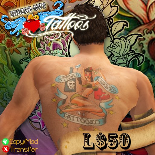 Stewed, Screwed, Tattooed Back Tatt