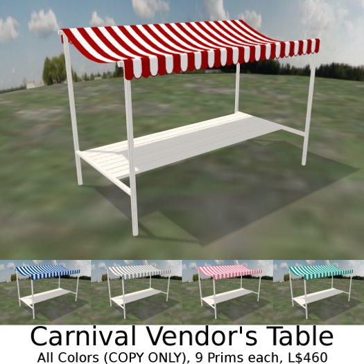 Carnival Vendor's Table with Awning - Fat Pack