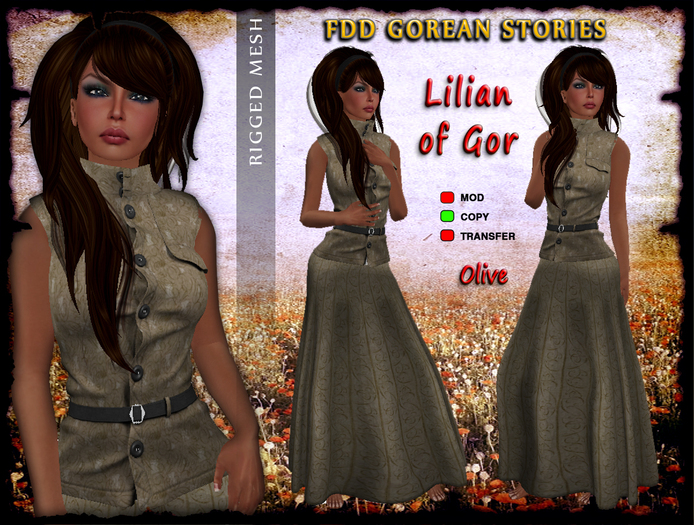 ~FDD GS "Lilian" Rigged Mesh Olive