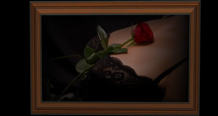 Rose on her chest