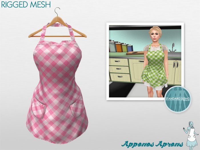 Apponos Aprons: Gigingham: Carnation
