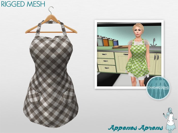 Apponos Aprons: Gigingham: Sandstone