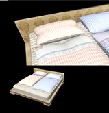 Bed with Matress Cushions and Blankets by H&G 6 prims