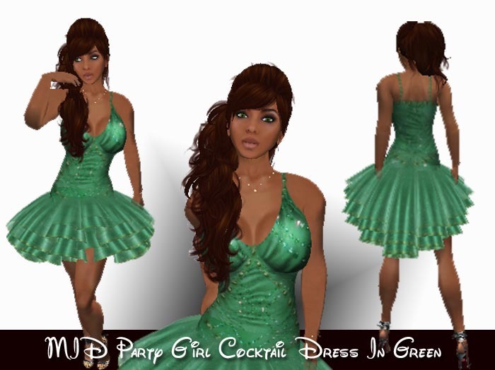 *MID* Party Girl In Green Cocktail Dress