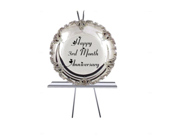 Happy 3rd month  anniver.silver plate