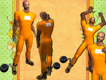 "SELVA DESINGS COSTUMES" ORANGE PRISONER MALE OUTFIT