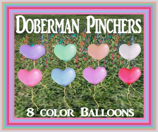Doberman Pincher 8 Color Balloons