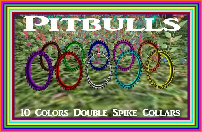 Pitbulls 10 Color Double Spike Collars