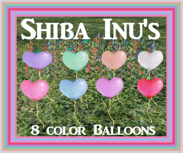 BB Shiba 8 Color Balloons