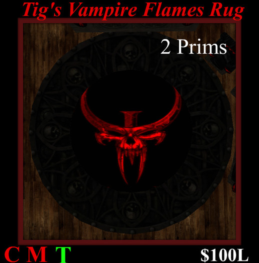 TIG'S vampire flames rug (boxed)