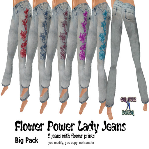 Flower Power Lady Jeans - big pack