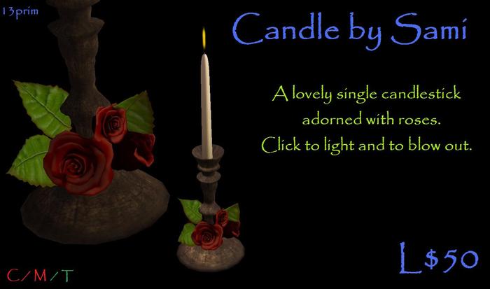 Valentine's Day Romantic Candle & Roses by sami (red)