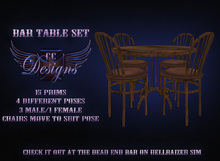 CC Designs - Bar Table Set - Wood/Rust