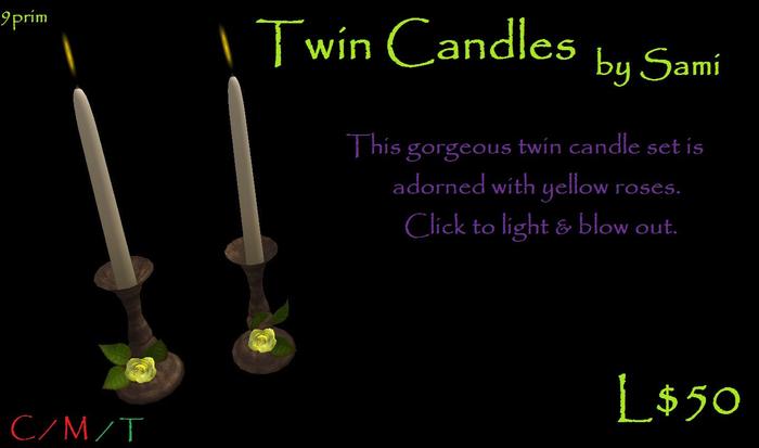 Candles with Yellow  Roses by Sami