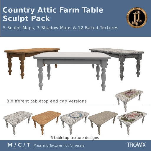 Trowix - Country Attic Farm Table Sculpt Pack