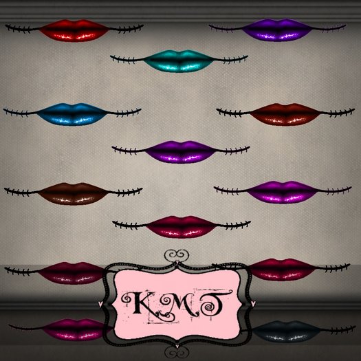 .:::K,M,T:::.Paint Play Creator Stitch Lips & Teeth Set Of 28