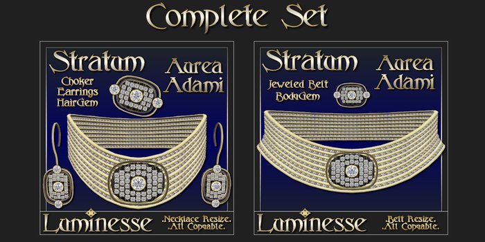 Stratum Aurea Adami Complete Jewelry Set (Wear To Unpack) Gold & Diamonds