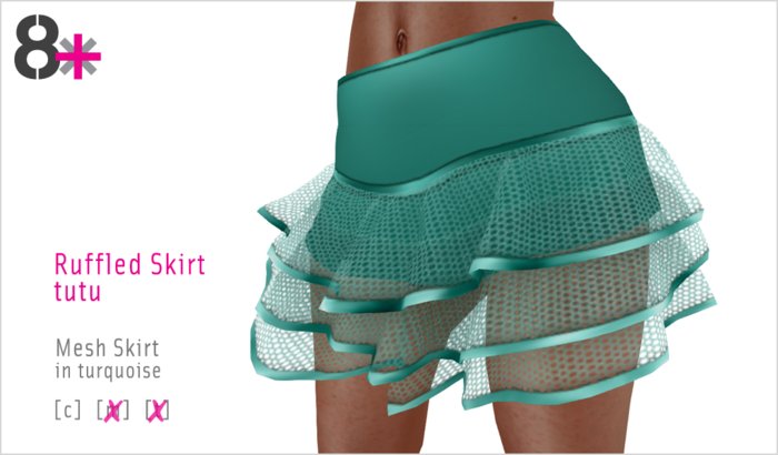 8+ // Ruffled Turquoise Tutu