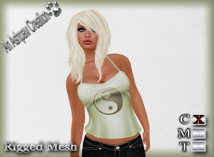 YinYang Tank Top Rigged Mesh) - Olive