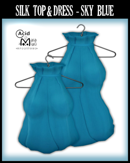 .:A&M:. Silk Top - Sky Blue