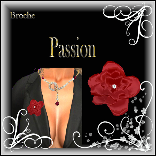 Broche Passion rose rouge et diamant