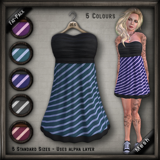 20.FIVE Mesh Summer Dress - Striped