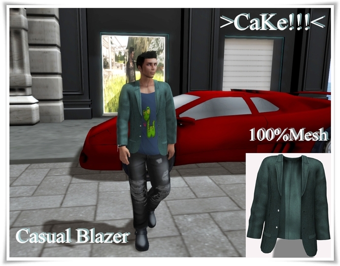 [[CaKe!]]-Casual Blazer Mesh -Snake