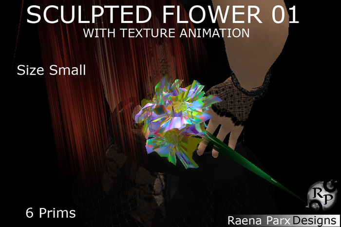 SCULPTED FLOWER 01 - WITH TEXTURE ANIMATION - SIZE SMALL - *RPD*