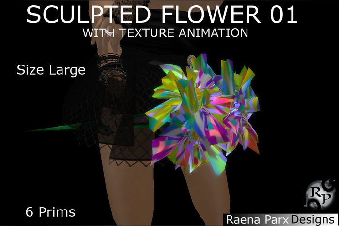SCULPTED FLOWER 01 - WITH TEXTURE ANIMATION - SIZE LARGE - *RPD*