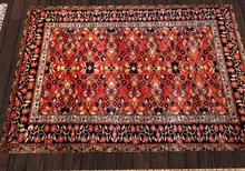 *Critters in the Attic* Red/Black Ornate Rug