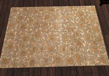 *Critters in the Attic* Muted Green Gold Flower Swirl Rug