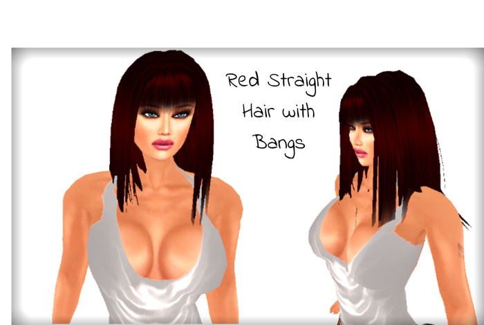 Vasia - Long Straight Red Hair with Bangs
