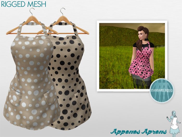 Apponos Aprons: Denver Polka: Wheat Set