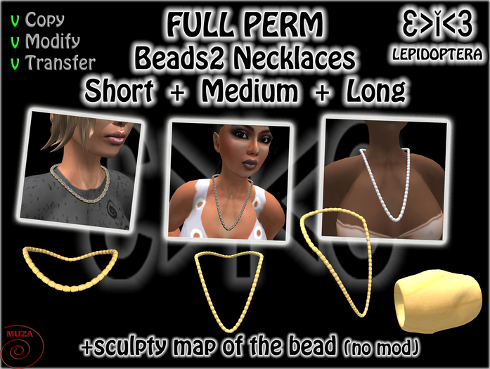 }>i<{ Beads2 Necklaces Short+Medium+Long FULL PERM